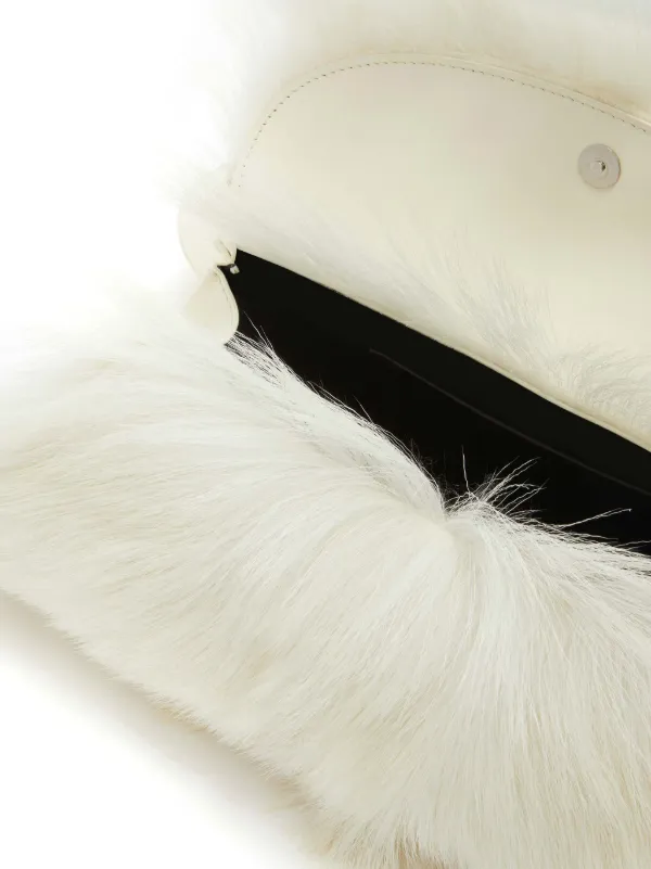 Jil Sander Small Cannolo goat-hair Shoulder Bag | White | FARFETCH