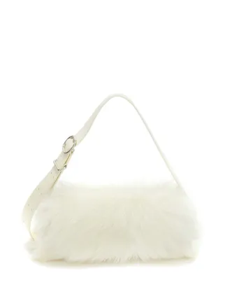 Jil Sander Small Cannolo goat-hair Shoulder Bag | White | FARFETCH