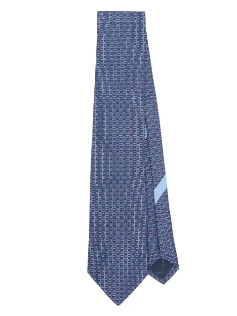 Ferragamo Gancini-print silk tie