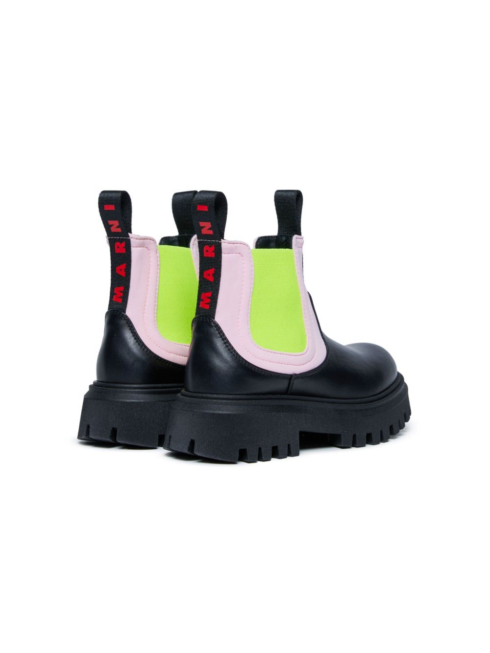 Marni Kids colour-block leather ankle boots Black