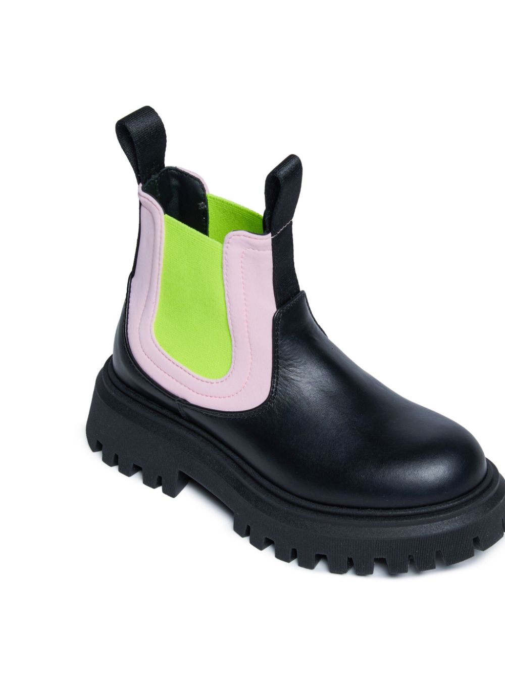 Marni Kids colour-block leather ankle boots Black