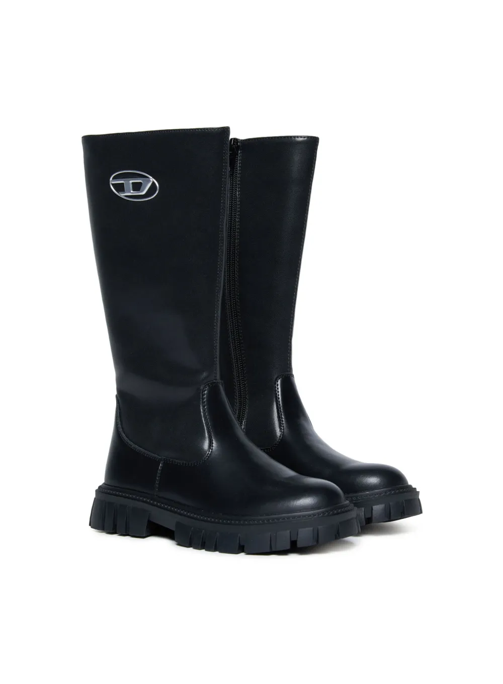 Diesel Logo Tag Rain Boots In Black