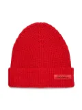 MAX&Co. Kids logo-patch knitted beanie - Red
