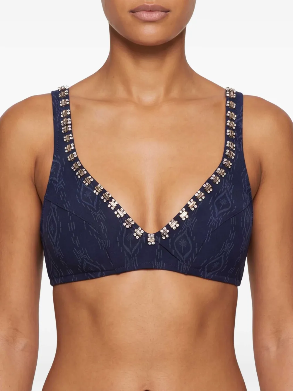 TWINSET Triangel bikinitop met reliëf Blauw