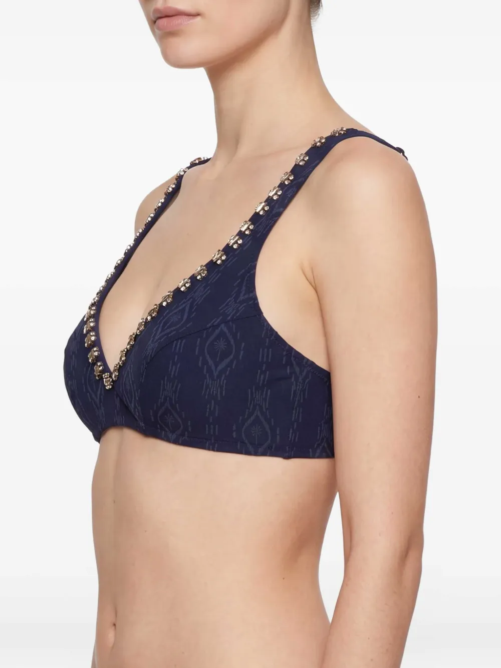 TWINSET Triangel bikinitop met reliëf Blauw
