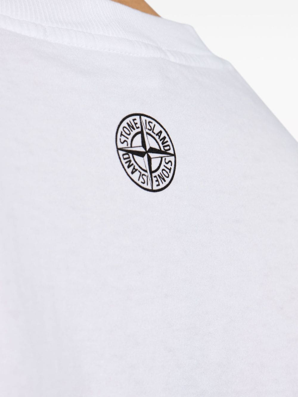 Shop Stone Island Compass-print Cotton T-shirt In White