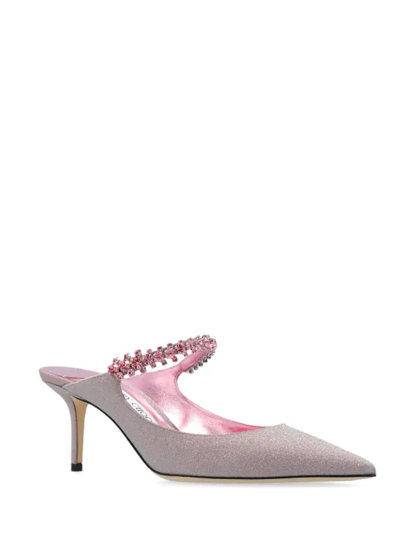 Jimmy Choo Bing Crystal Embellished Mules | Pink | FARFETCH