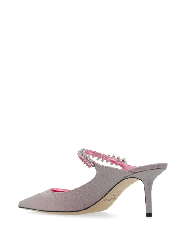 Jimmy Choo Bing Crystal Embellished Mules | Pink | FARFETCH