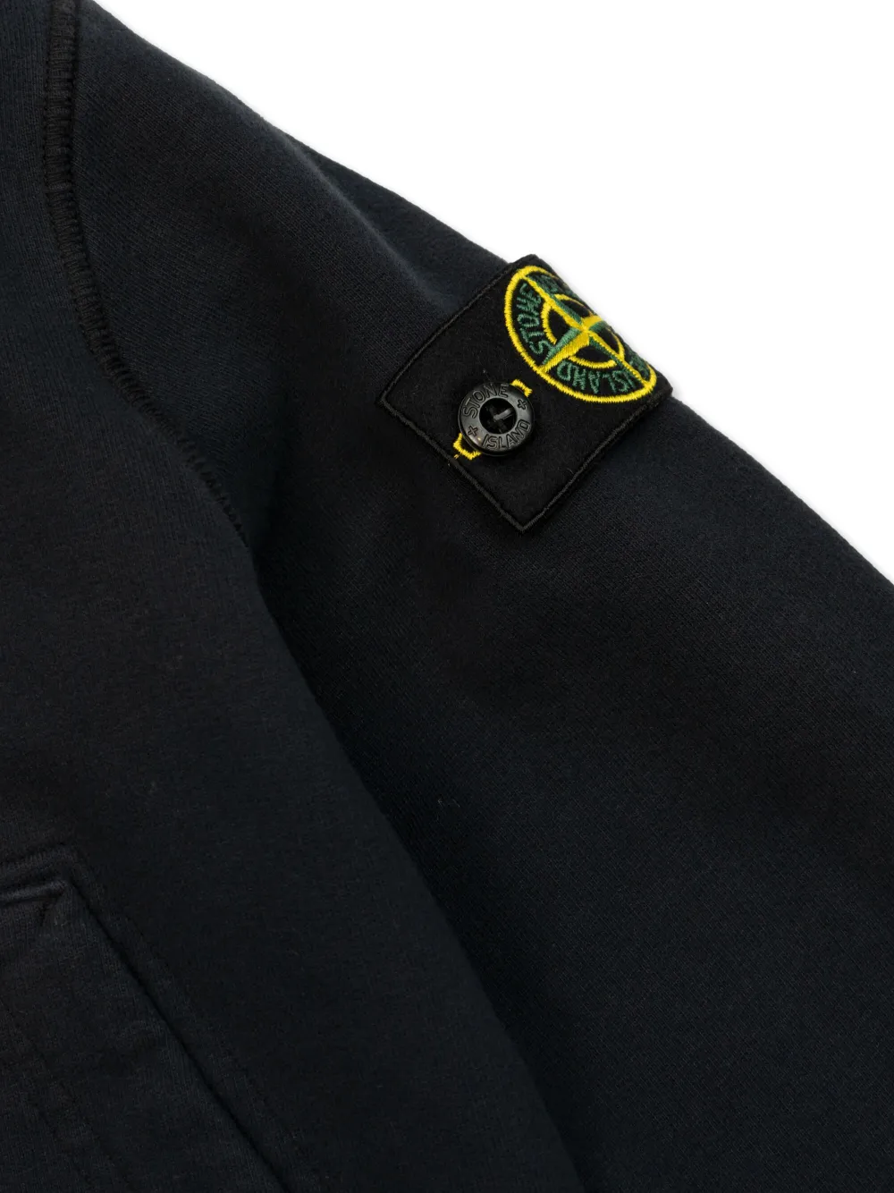 Stone Island Junior Katoenen hoodie Zwart