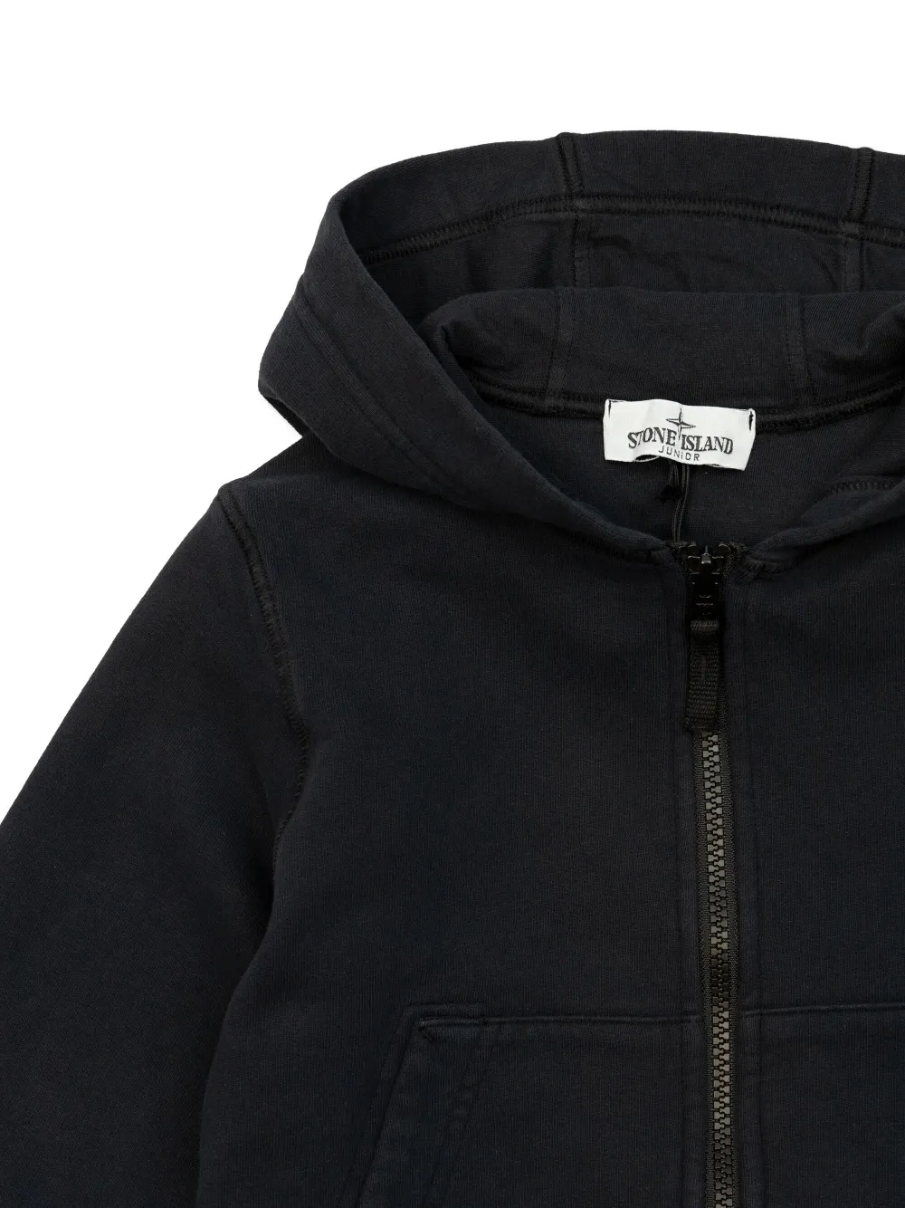 Stone Island Junior Katoenen hoodie Zwart
