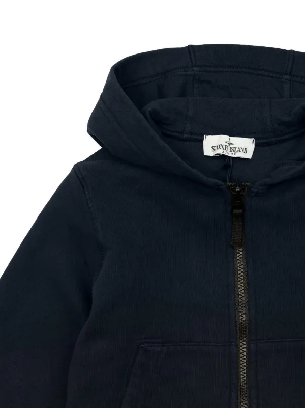 Stone Island Junior Compass-badge Cotton Hoodie | Black | FARFETCH