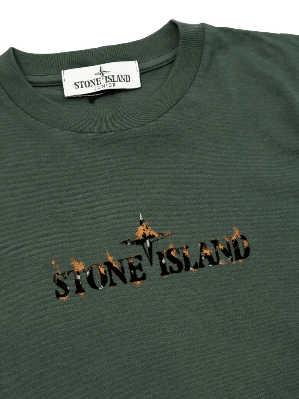 Stone Island Junior T-shirt met print Groen