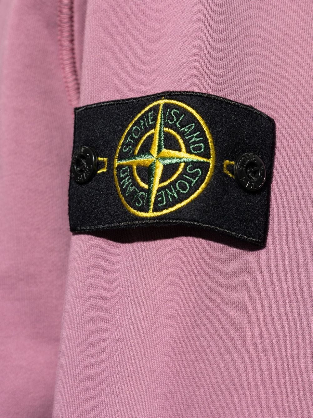 Shop Stone Island Compass-badge Cotton Hoodie In Purple