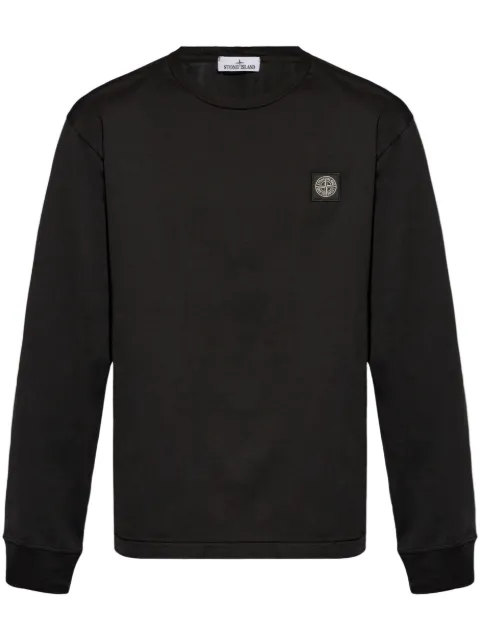 Stone Island Compass-appliqué cotton sweatshirt