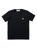 Stone Island Junior Compass-appliqué cotton T-shirt - Black