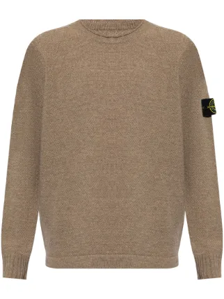 Stone Island Compass-badge crew-neck Jumper | Brown | FARFETCH