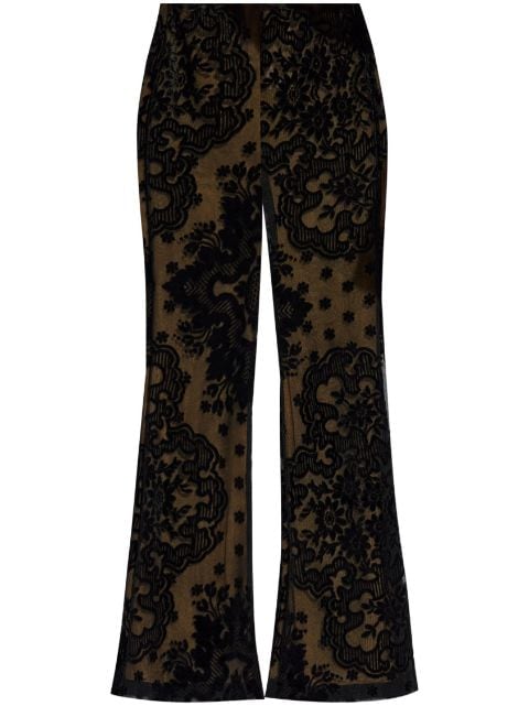 ETRO embroidered floral flare trousers