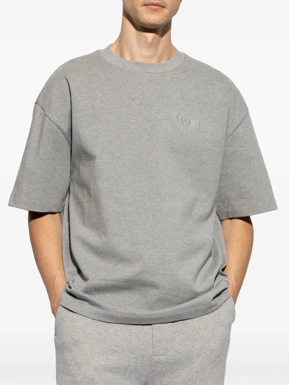 AMIRI T-shirt met geborduurd logo Grijs