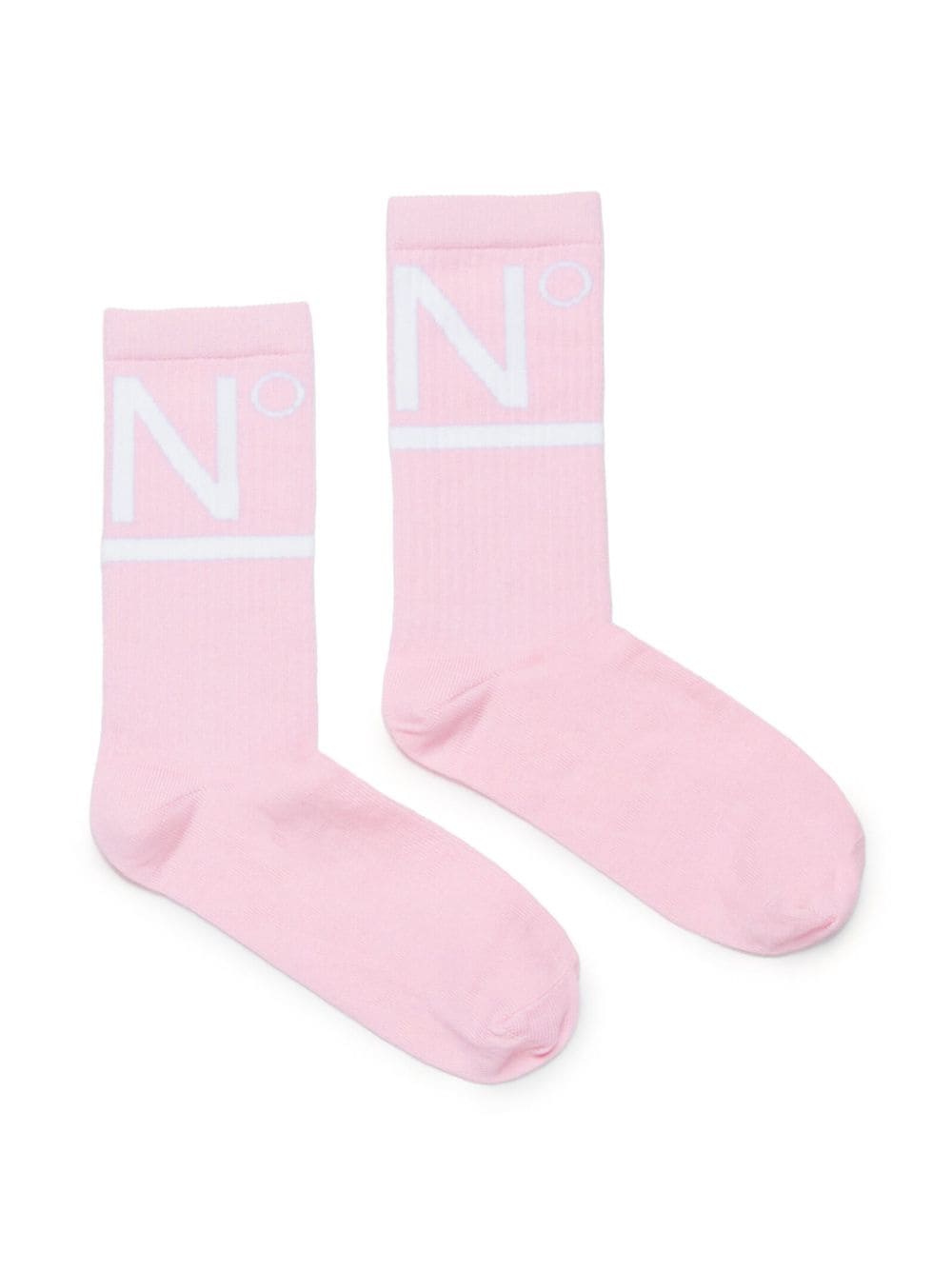 Nº21 Kids logo-intarsia socks - Rosa