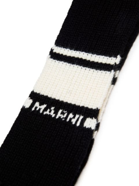 intarsia-knit logo scarf