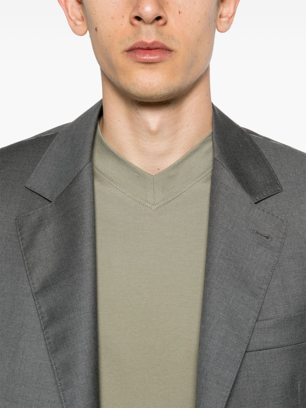 Shop Brunello Cucinelli V-neck Cotton T-shirt In Green