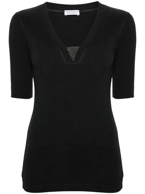 Brunello Cucinelli Monili-embellished T-shirt