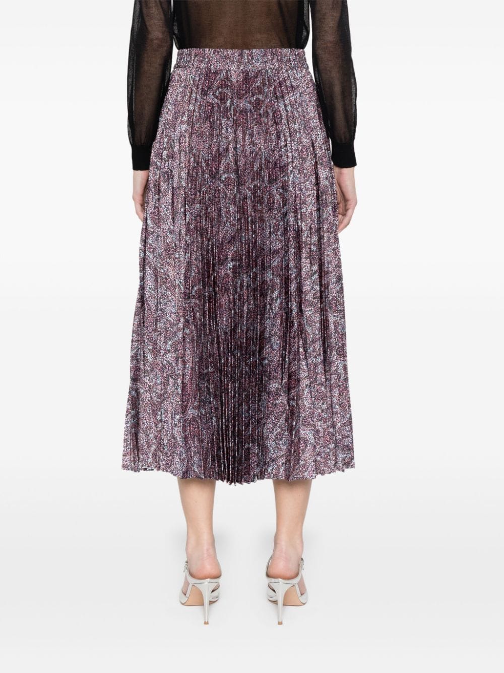 Shop Hugo Boss Abstract Pattern Midi Skirt In Black