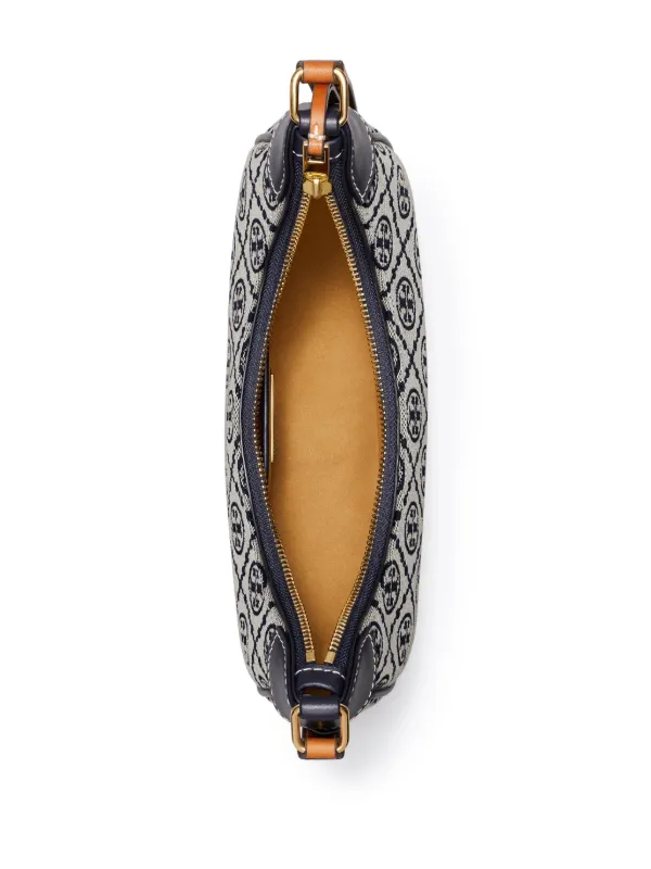 Tory Burch T Monogram Crescent Shoulder Bag | Blue | FARFETCH CA