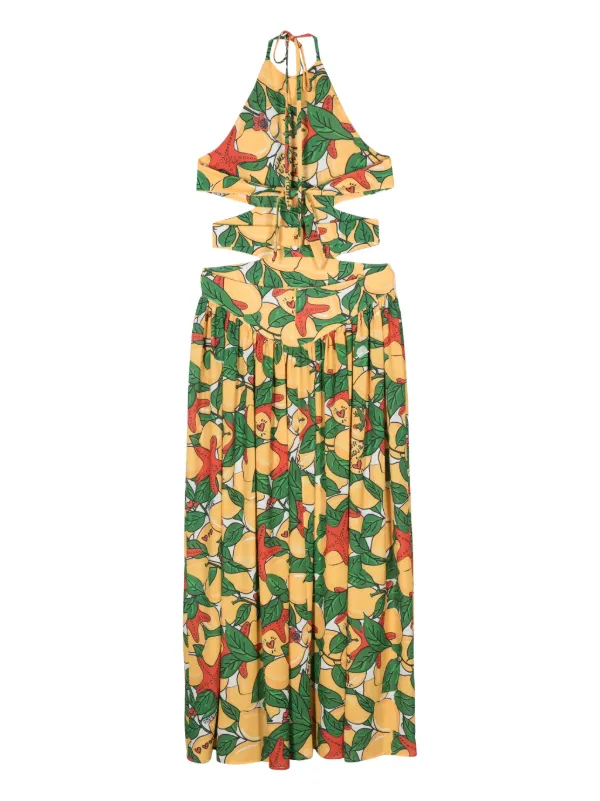 Alessandro Enriquez lemon-print Maxi Dress | Yellow | FARFETCH