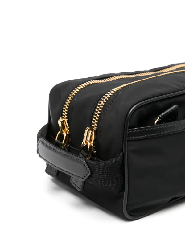 TOM FORD PAD122DEX232HB772 関税送料込 TOM FORD logo-patch Wash Bag | Black | FARFETCH