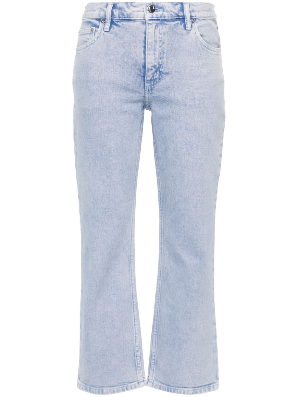 Shop Tory Burch Mid-rise Cropped Jeans In Blue