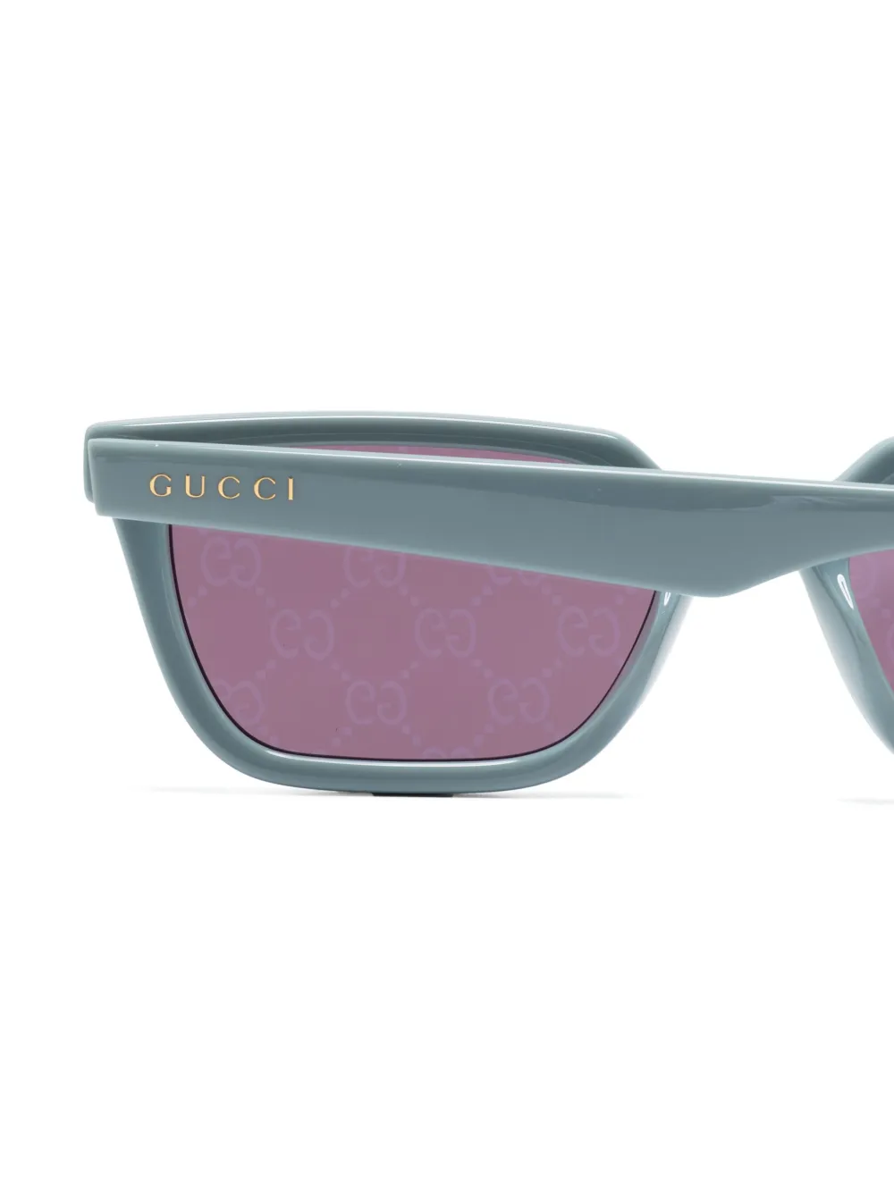 Gucci Eyewear Zonnebril met rechthoekig montuur Blauw