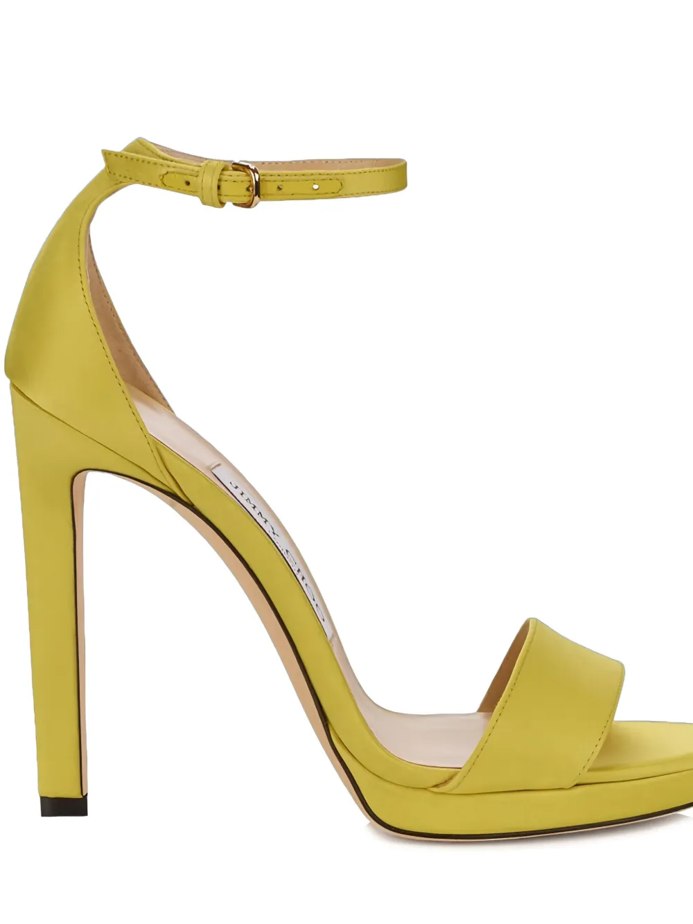 Jimmy Choo 120mm Misty Satin Sandals In Yellow