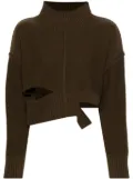 MM6 Maison Margiela distressed cropped jumper - Green