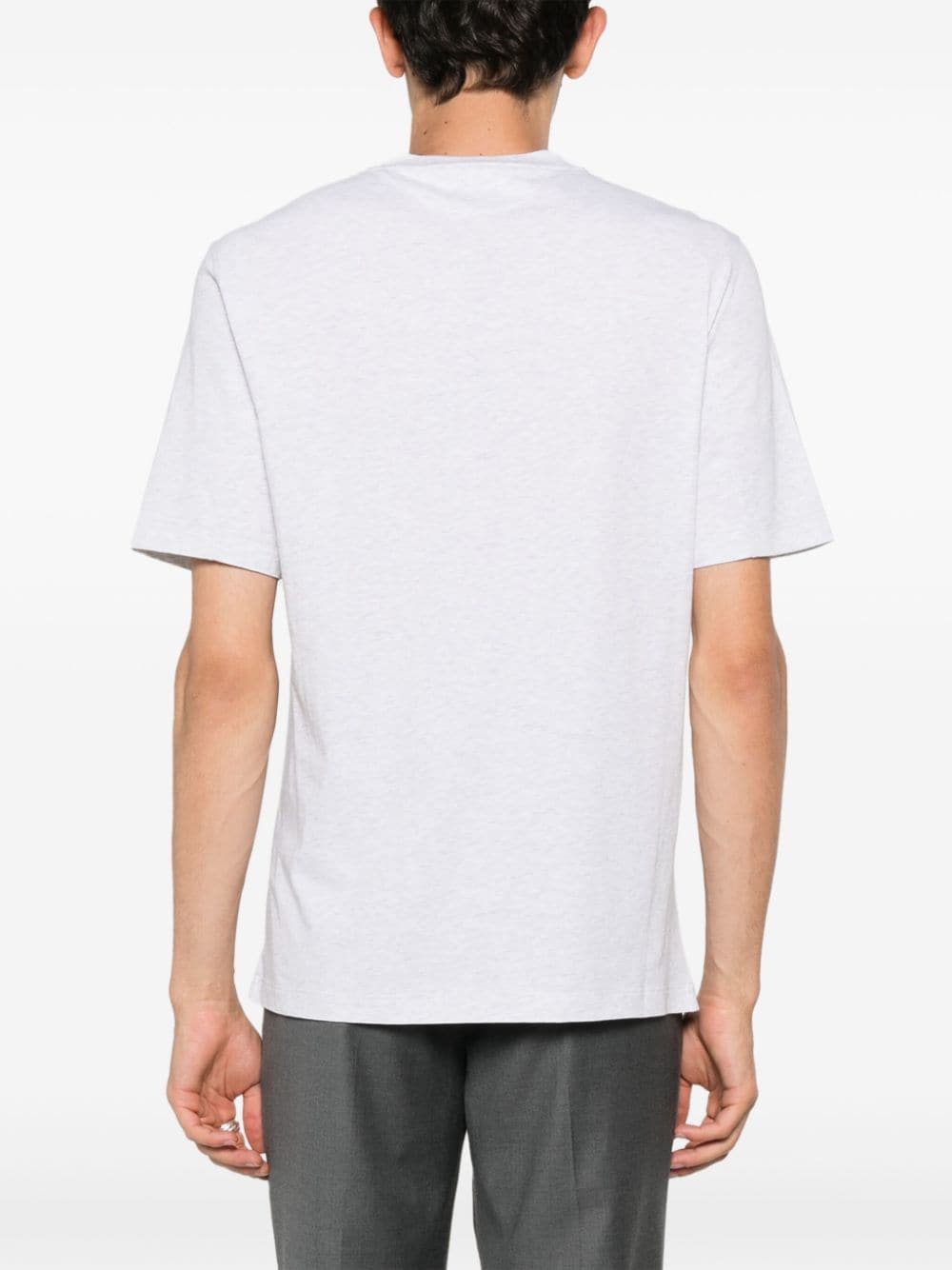 Shop Brunello Cucinelli Graphic-print Cotton T-shirt In Grey