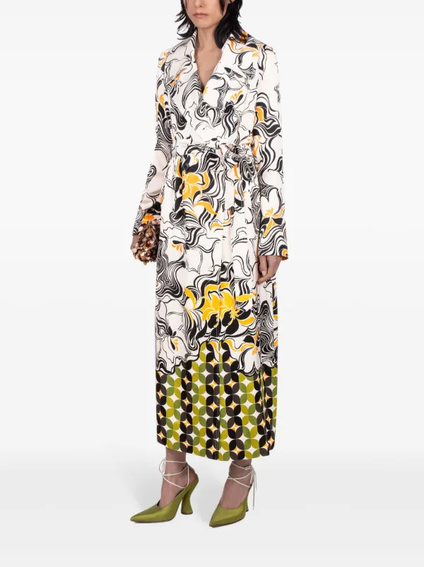 DRIES VAN NOTEN double-breasted swirl-print Coat | Neutrals