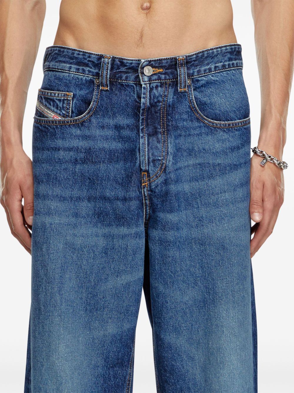 Diesel D-Macro logo patch jeans Men