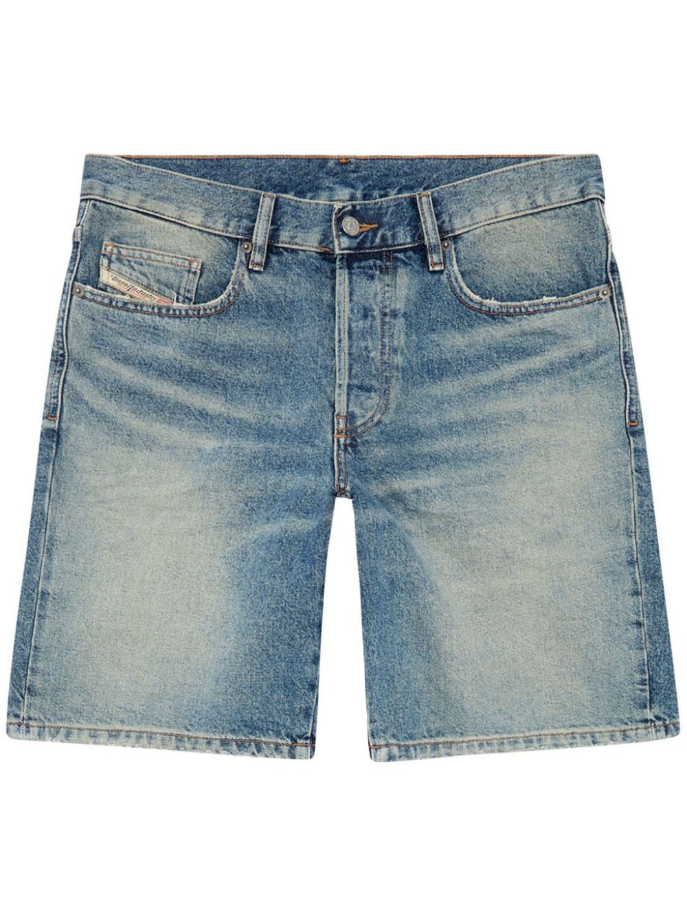 diesel short en jean à coupe droite - bleu
