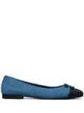 Tory Burch cap-toe quilted ballerina shoes - Blue