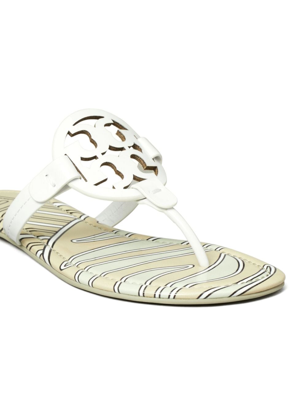 Shop Tory Burch Miller Flip Flops In White