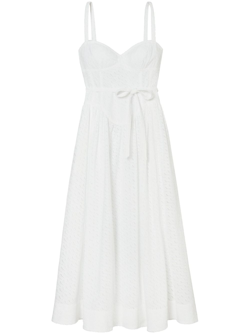 Tory Burch Cotton Broderie-anglaise Midi Dress In White