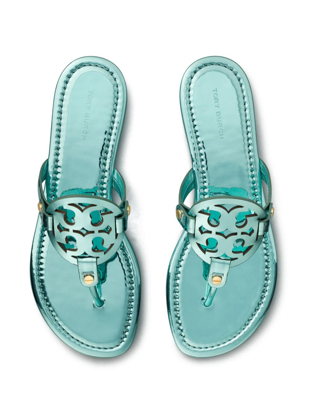 Tory Burch Miller metallic-effect slides Blue