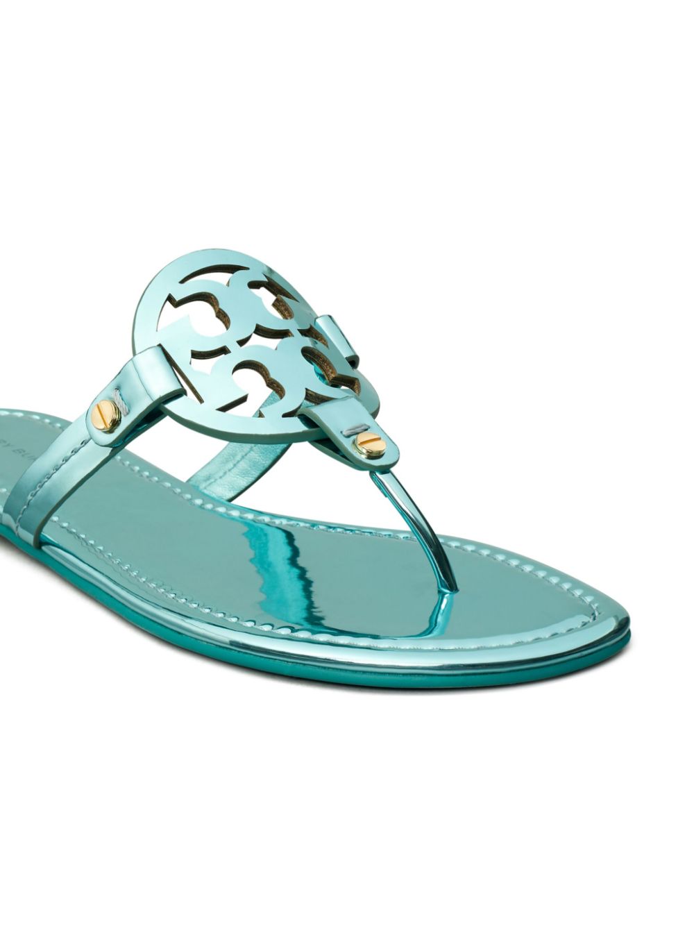 Tory Burch Miller metallic-effect slides Blue