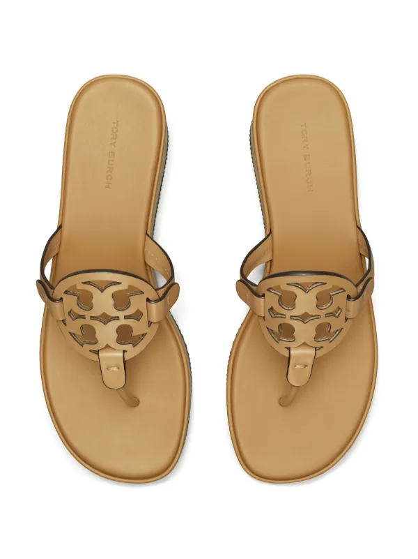 TORY BURCH 本革　サンダル　25cm 25cm】TORY BURCH レザー ウェッジサンダル エスパドリーユ