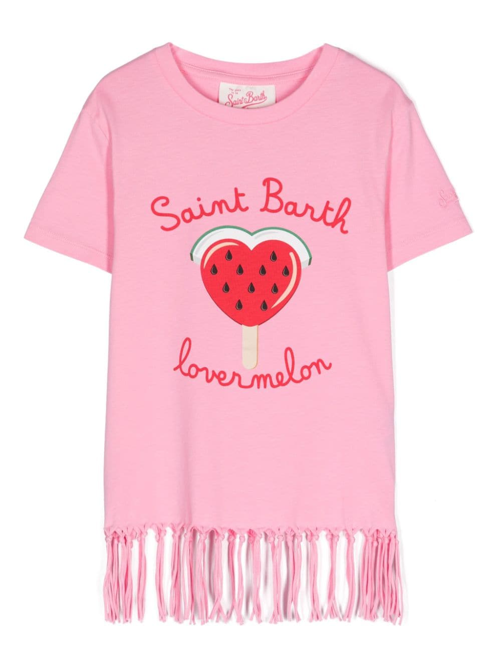 Mc2 Saint Barth Kids' Abbey Sb Lovermelon-print Dress In Pink
