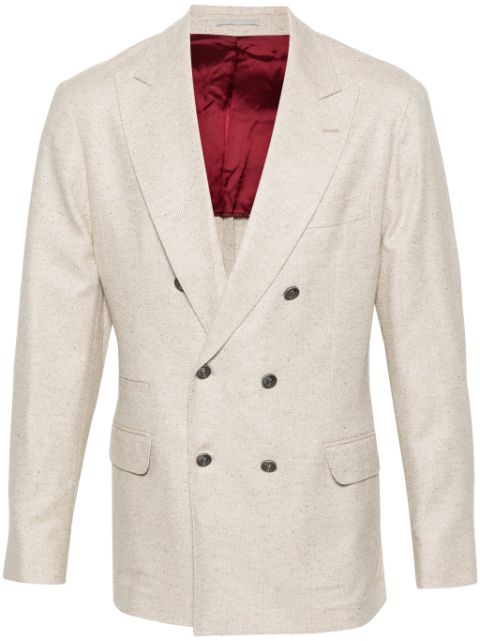 Brunello Cucinelli double-breasted wool blend blazer Men