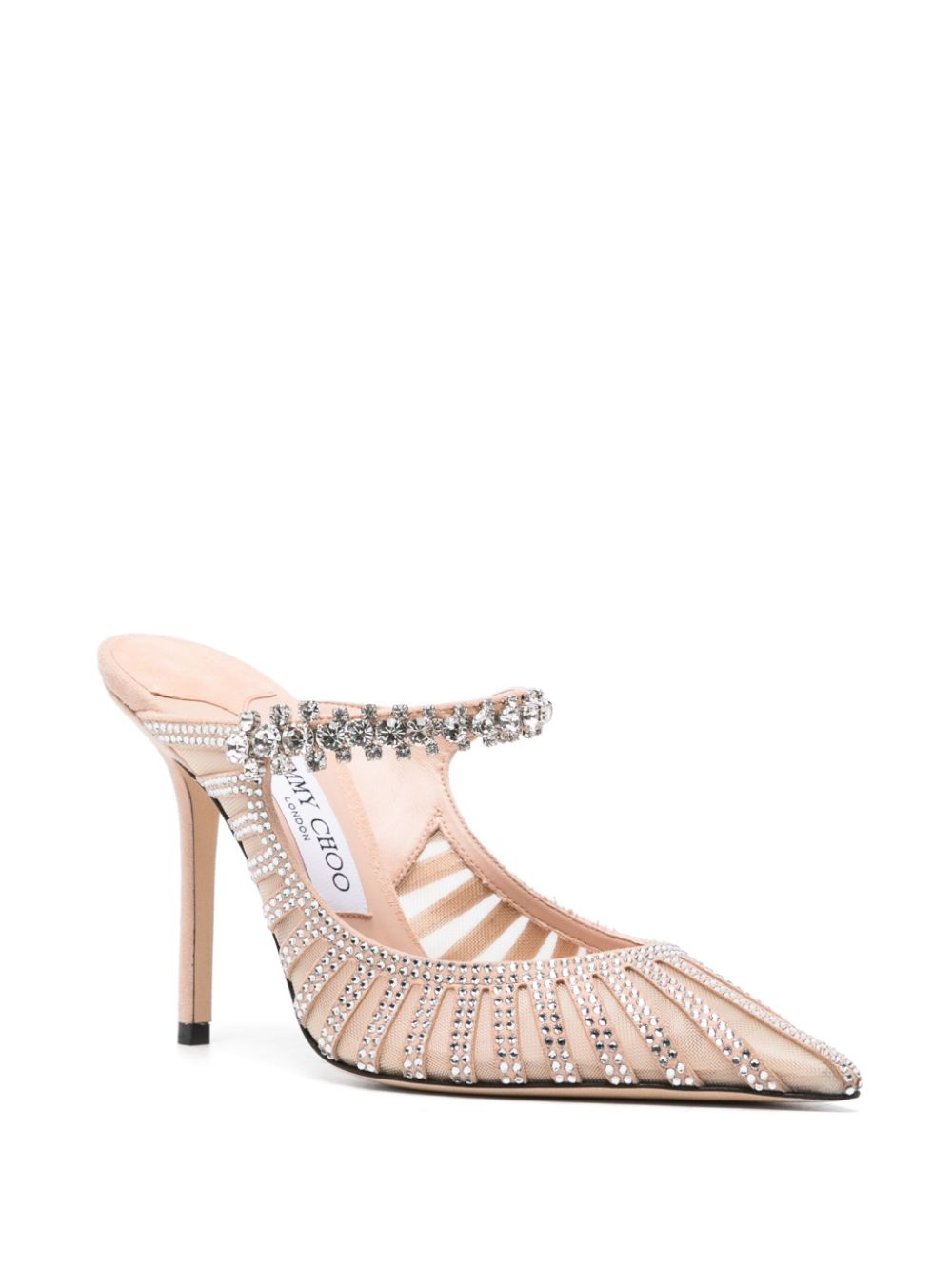 Jimmy Choo 100 mm Bing muiltjes - Beige