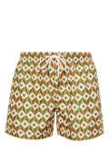 PENINSULA SWIMWEAR Ponente geometric-print swim shorts - Orange