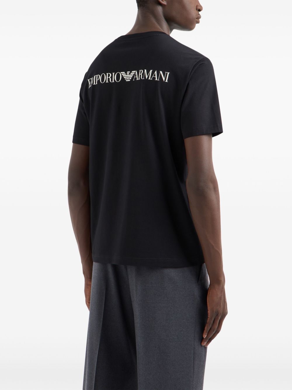 Shop Emporio Armani Graphic-print T-shirt In Black