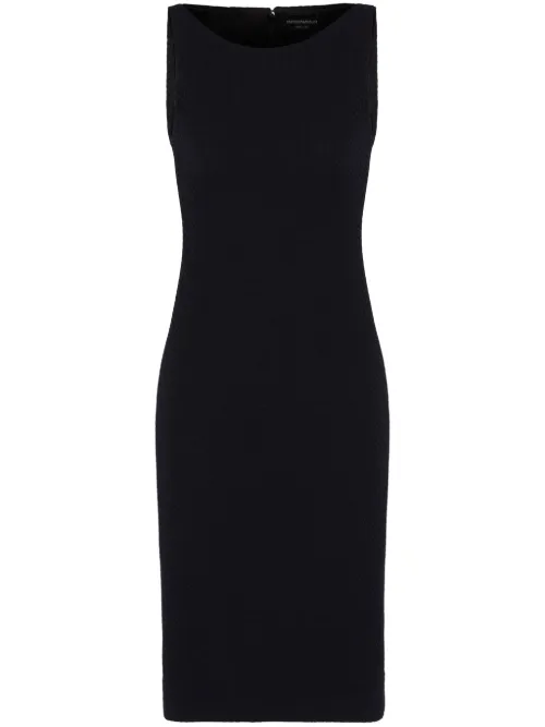 Robe tube en maille à motif zigzag - Emporio Armani - Modalova